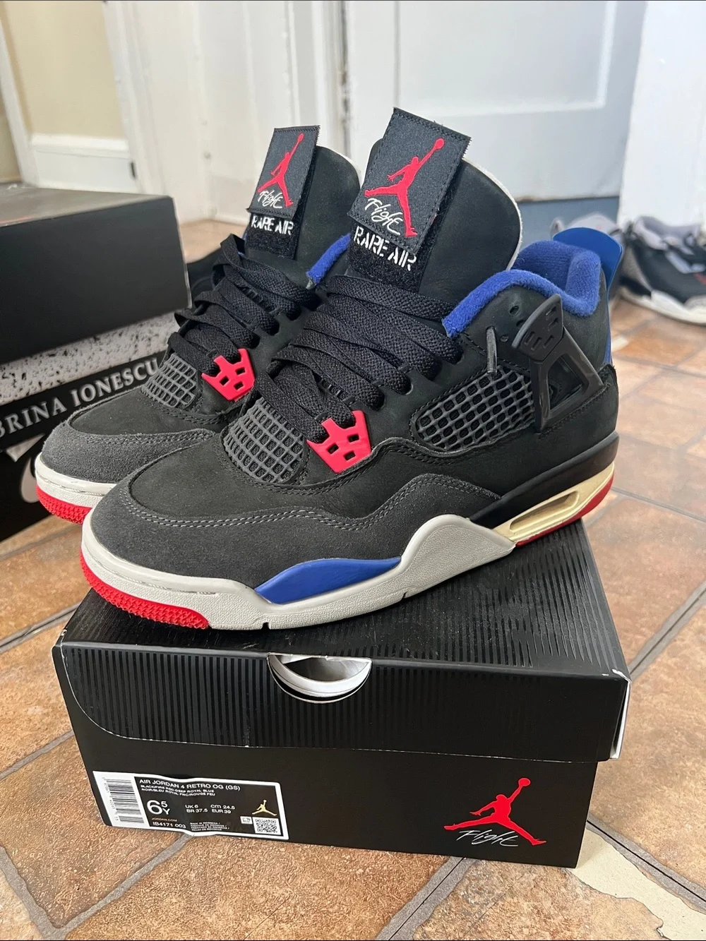 Air Jordan 4 Retro OG Men’s Sneakers in Black/Blue/Red
